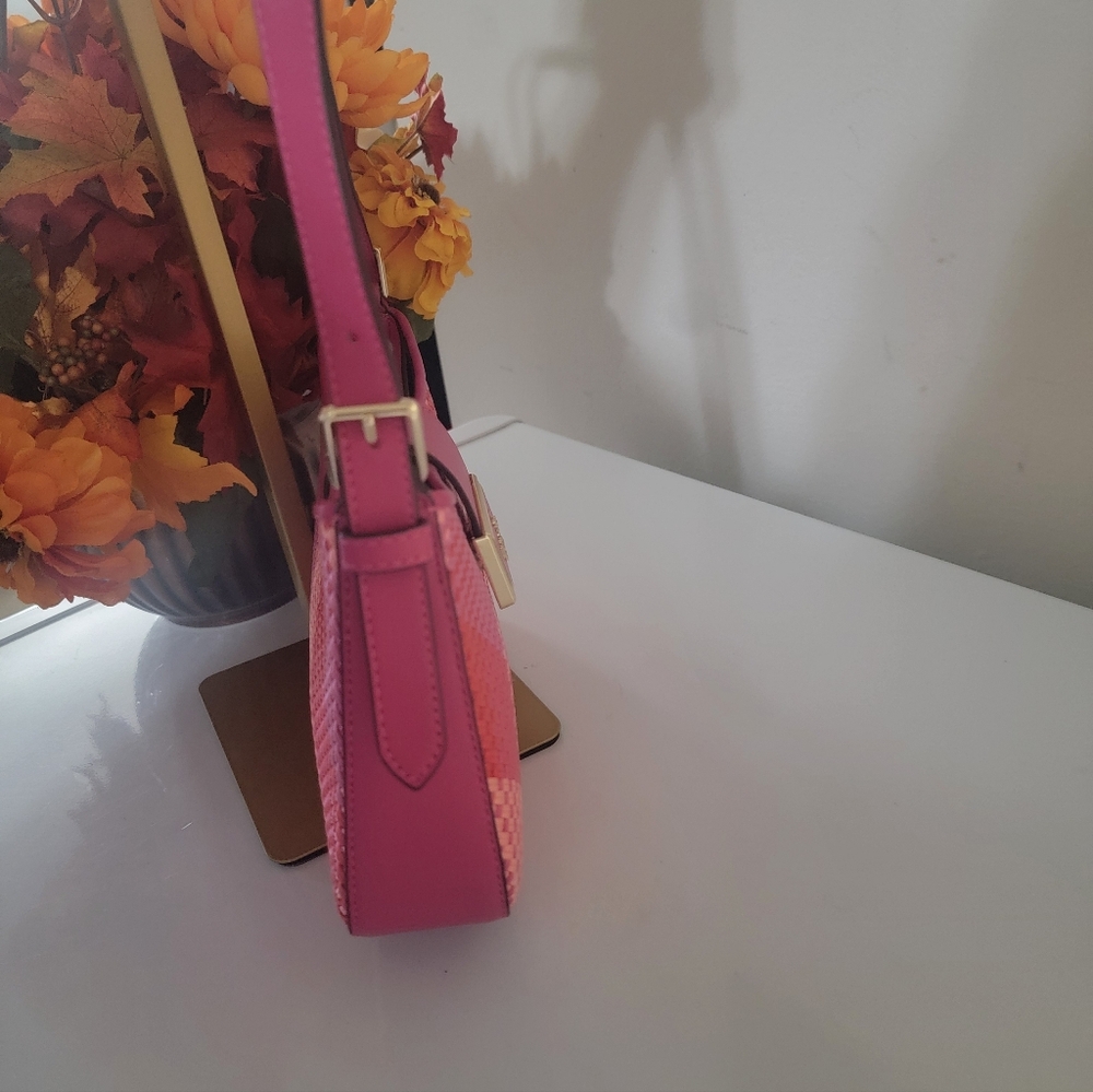 Kate Spade Vibrant Pink and Red Woven Shoulder Bag - Picture 6 of 9